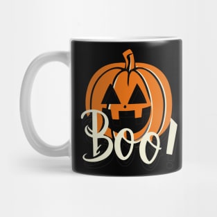 Spooky Halloween Pumpkin and Boo Text - Scare Up Some Fun! Mug